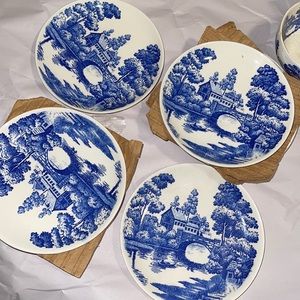 Nasco Hand-painted Saucer Set